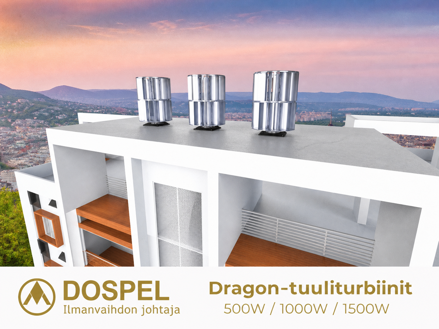 Dragon-tuuliturbiinit 500W 1000W 1500W